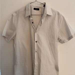 Theory Men's Light Gray Short Sleeve Shirt